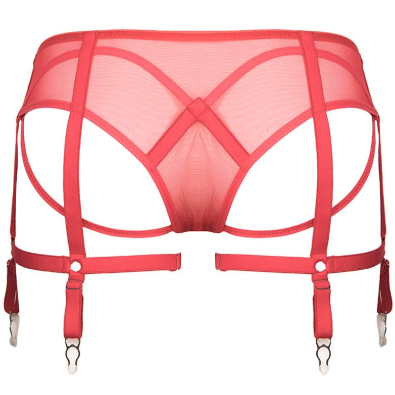 Prey Red Full Suspender Knicker