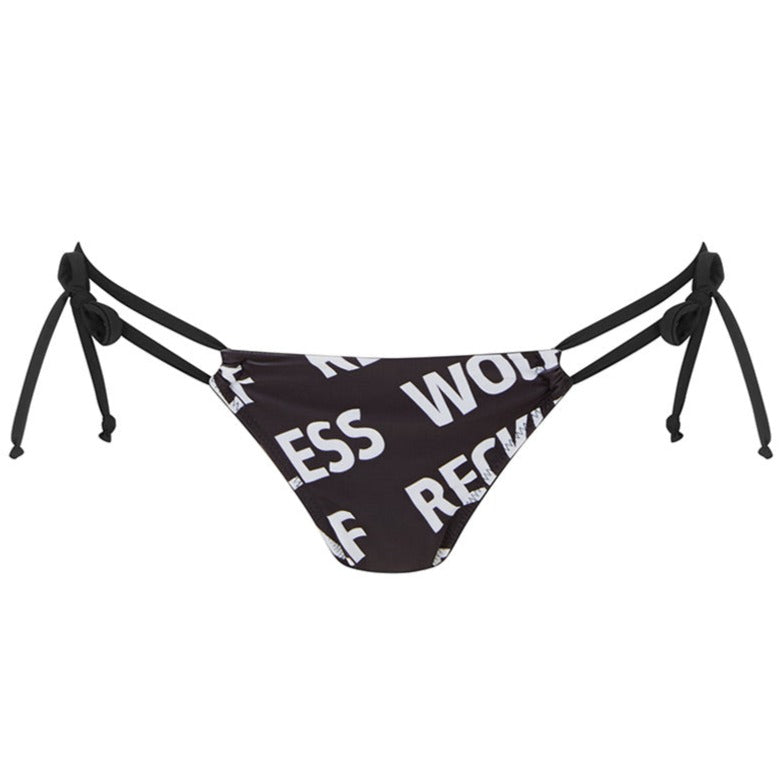 Jet Lag Black Print String Brief